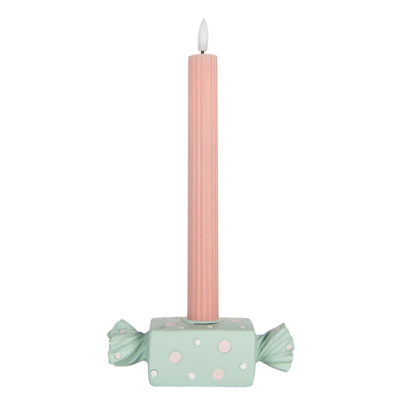 Clayre & Eef Candelabro 14x6x4 cm Blu Plastica