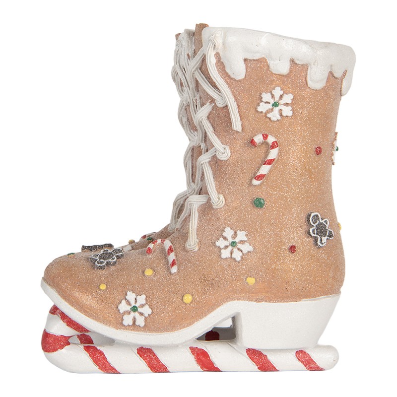 Clayre & Eef Decorazione Pattini da Ghiaccio 19x14x20 cm Marrone Plastica