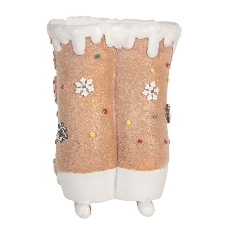 Clayre & Eef Decorazione Pattini da Ghiaccio 19x14x20 cm Marrone Plastica