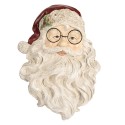 Clayre & Eef Decorazione murale Babbo Natale 23x5x31 cm Bianco Poliresina