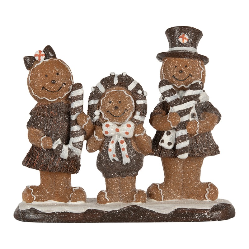 Clayre & Eef Decorazione di Natalizie Uomo di pan di zenzero 20x7x17 cm Marrone Plastica