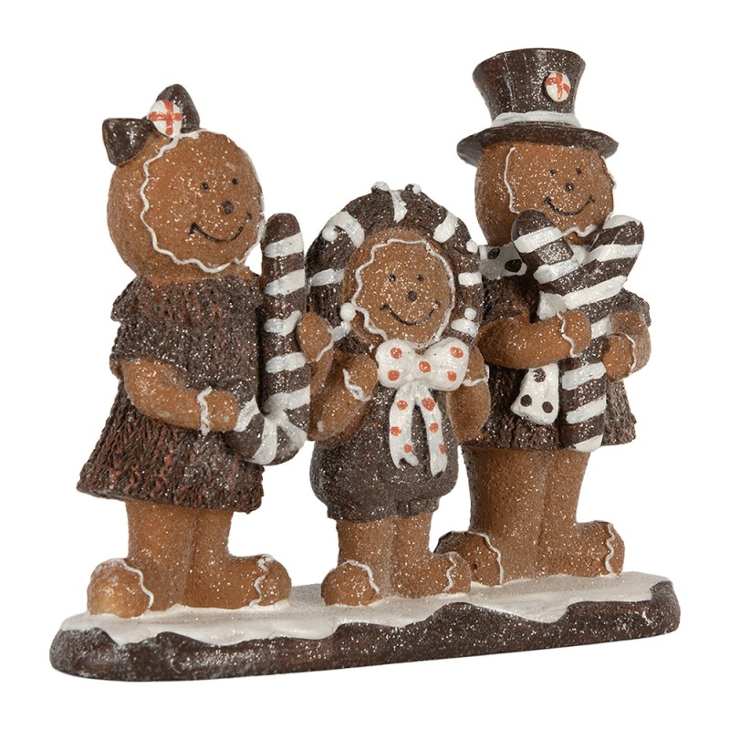 Clayre & Eef Decorazione di Natalizie Uomo di pan di zenzero 20x7x17 cm Marrone Plastica