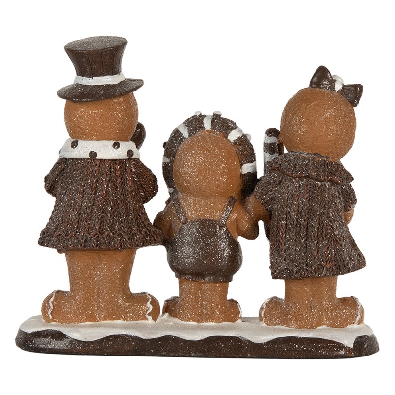 Clayre & Eef Decorazione di Natalizie Uomo di pan di zenzero 20x7x17 cm Marrone Plastica