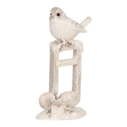 Clayre & Eef Decorazione Uccello 8x4x13 cm Beige Poliresina