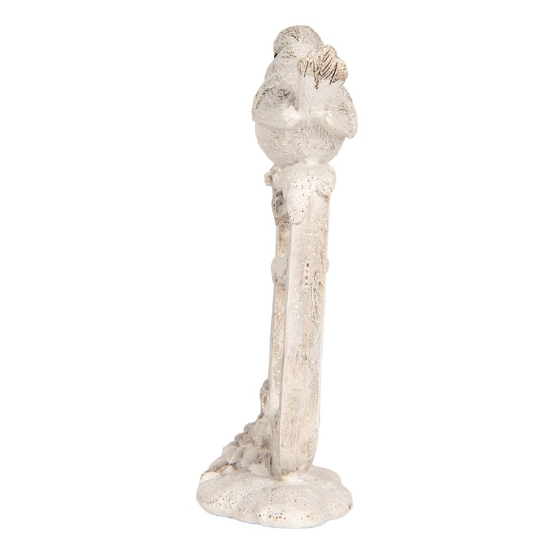 Clayre & Eef Decorazione Uccello 8x4x13 cm Beige Poliresina