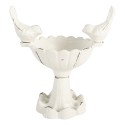 Clayre & Eef Vaschetta per l'alimentazione degli uccelli 14x8x13 cm Bianco Metallo