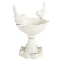 Clayre & Eef Vaschetta per l'alimentazione degli uccelli 14x8x13 cm Bianco Metallo