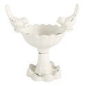 Clayre & Eef Vaschetta per l'alimentazione degli uccelli 14x8x13 cm Bianco Metallo