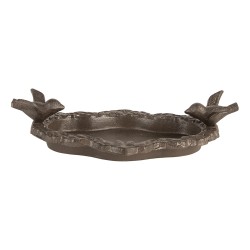 Clayre & Eef Vaschetta per l'alimentazione degli uccelli Uccello 27x14x6 cm Marrone Metallo