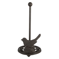 Clayre & Eef Portarotolo per la cucina Ø 17x33 cm Marrone Metallo