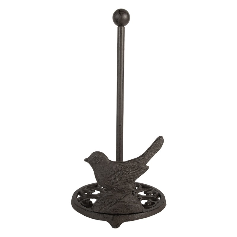 Clayre & Eef Portarotolo per la cucina Ø 17x33 cm Marrone Metallo