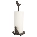Clayre & Eef Portarotolo per la cucina Ø 14x36 cm Marrone Metallo
