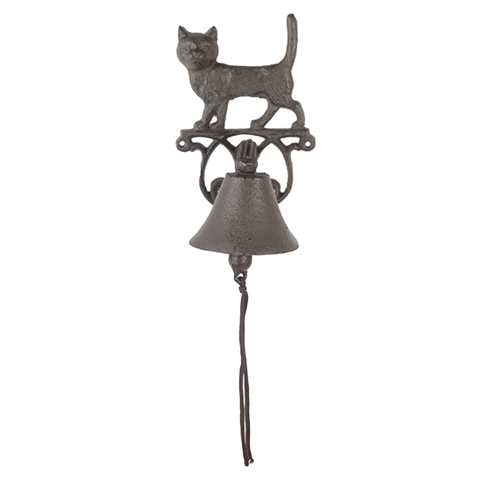 Clayre&Eef Ouderwetse Deurbel 14x14x24 cm Bruin Metaal afbeelding
