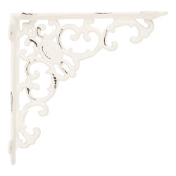 Clayre & Eef Supporto per mensola 4x13x16 cm Bianco Metallo
