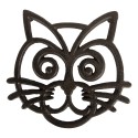 Clayre & Eef Sottopentole 16x16x2 cm Marrone Metallo Gatto