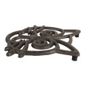 Clayre & Eef Sottopentole 16x16x2 cm Marrone Metallo Gatto
