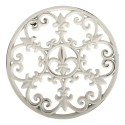 Clayre & Eef Sottopentole Ø 18x2 cm Bianco Metallo