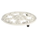 Clayre & Eef Sottopentole Ø 18x2 cm Bianco Metallo