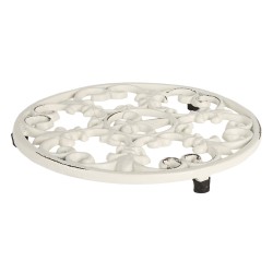 Clayre & Eef Sottopentole Ø 18x2 cm Bianco Metallo