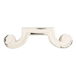 Clayre & Eef Maniglia 12x2x3 cm Bianco Metallo