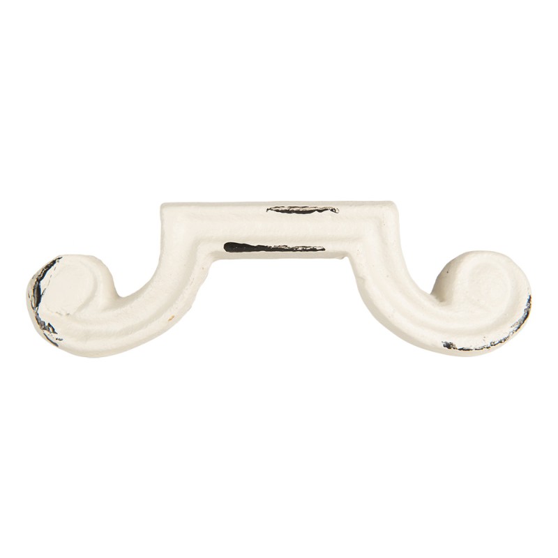 Clayre & Eef Maniglia 12x2x3 cm Bianco Metallo