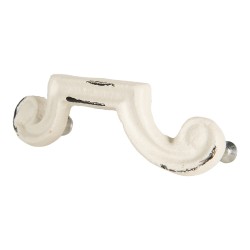 Clayre & Eef Maniglia 12x2x3 cm Bianco Metallo