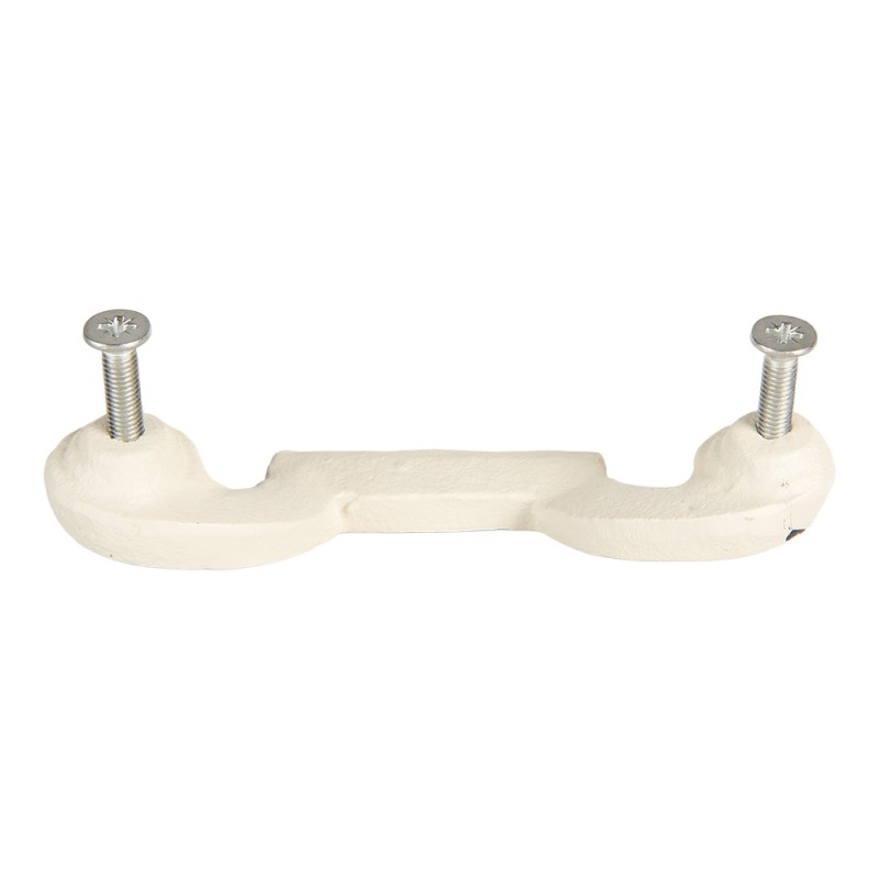Clayre & Eef Maniglia 12x2x3 cm Bianco Metallo