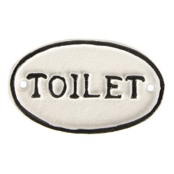 Clayre & Eef Targhetta con testo 10x1x6 cm Bianco Metallo