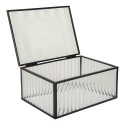 Clayre & Eef Scatola dei gioielli 18x14x8 cm Trasparente Metallo Fiori