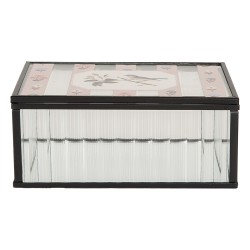 Clayre & Eef Scatola dei gioielli 15x10x6 cm Trasparente Vetro