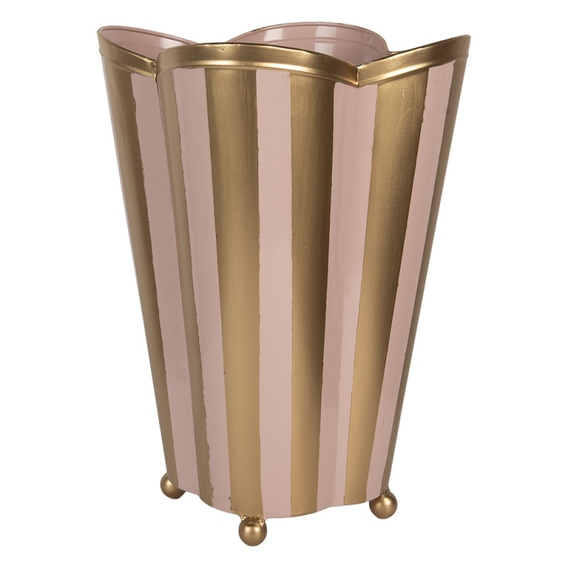 Clayre & Eef Vaso 22x22x35 cm Rosa Metallo