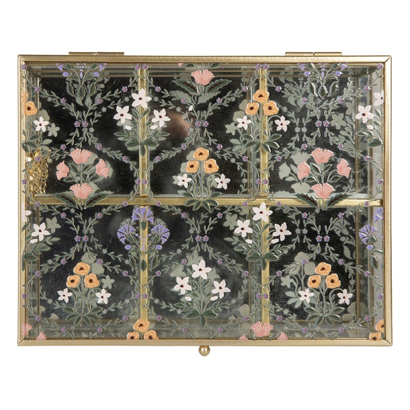 Clayre & Eef Scatola dei gioielli 20x16x5 cm Trasparente Vetro