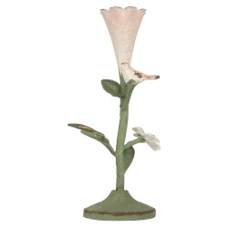 Clayre & Eef Candelabro 12x12x26 cm Verde Metallo