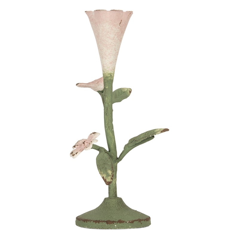 Clayre & Eef Candelabro 12x12x26 cm Verde Metallo