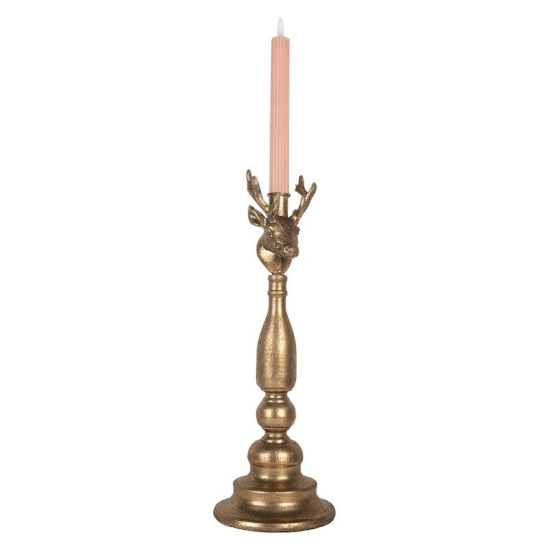 Clayre & Eef Candelabro Ø 14x40 cm Color oro Metallo