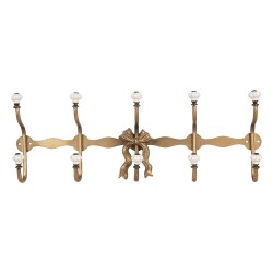 Clayre & Eef Attaccapanni da parete 5 ganci 50x7x17 cm Color oro Metallo