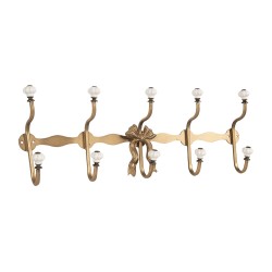 Clayre & Eef Attaccapanni da parete 5 ganci 50x7x17 cm Color oro Metallo