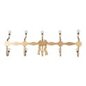 Clayre & Eef Attaccapanni da parete 5 ganci 50x7x17 cm Color oro Metallo