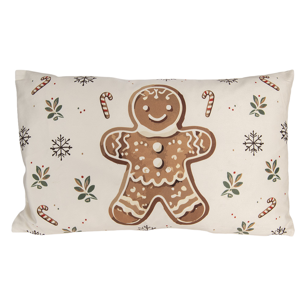 Clayre & Eef Kussenhoes 30x50 cm Beige Polyester afbeelding