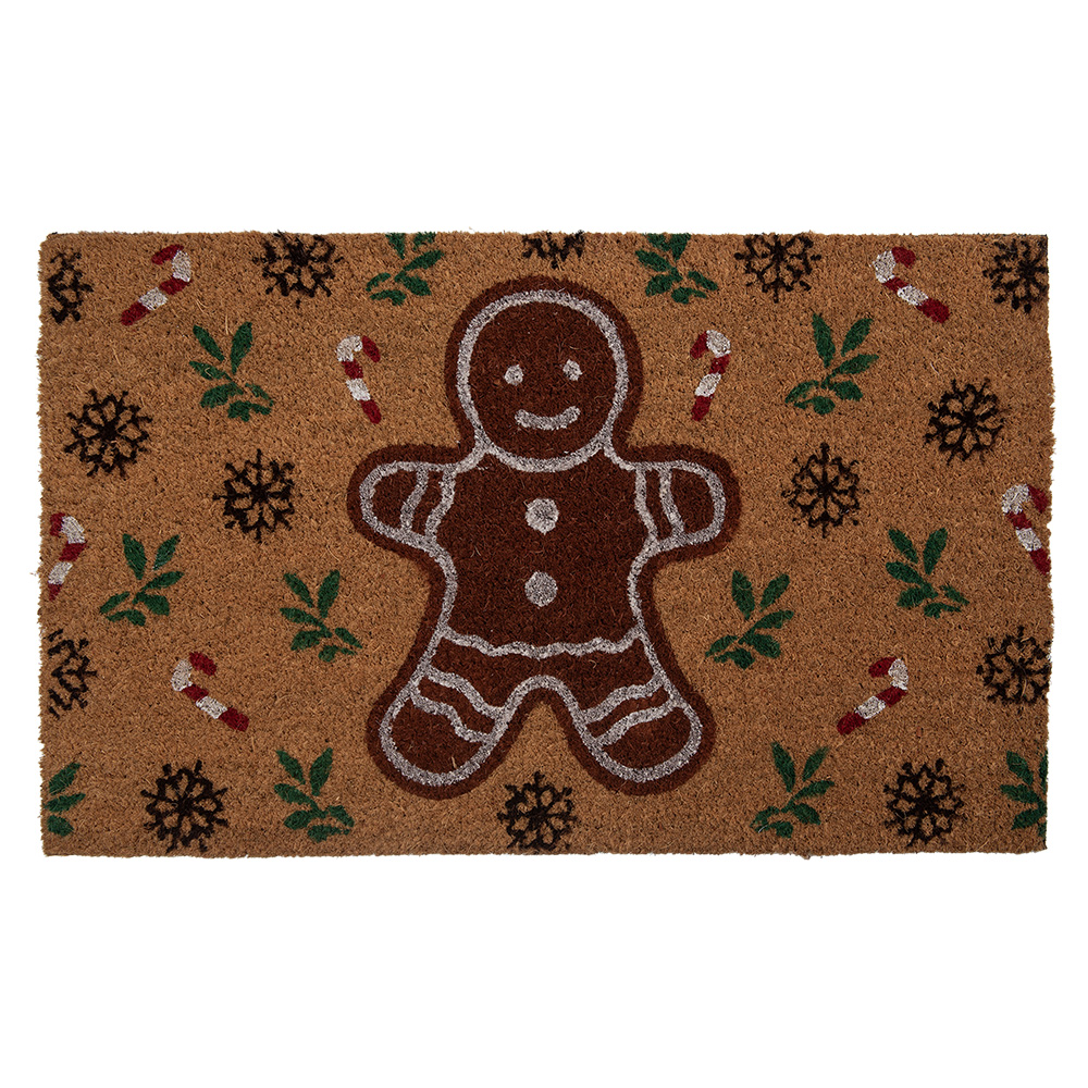 Clayre&Eef Deurmat 75x45x1 cm Bruin Kokos Kerst afbeelding
