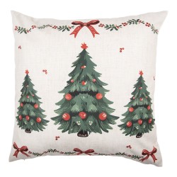 Clayre & Eef Federa per cuscino 45x45 cm Beige Poliestere Albero di Natale