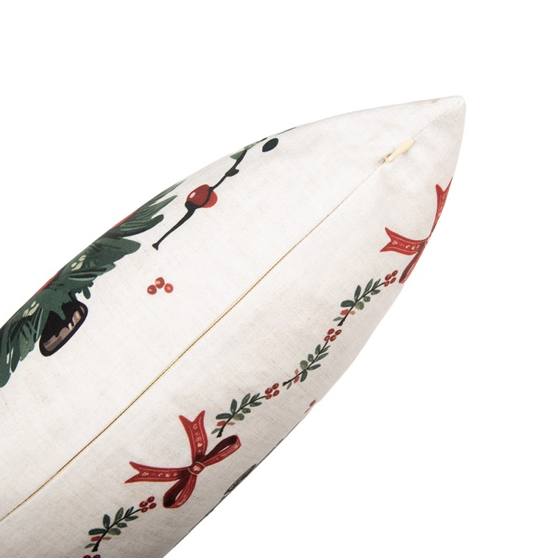 Clayre & Eef Federa per cuscino 45x45 cm Beige Poliestere Albero di Natale