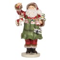 Clayre & Eef Figurine Santa Claus 13x9x23 cm Green Plastic