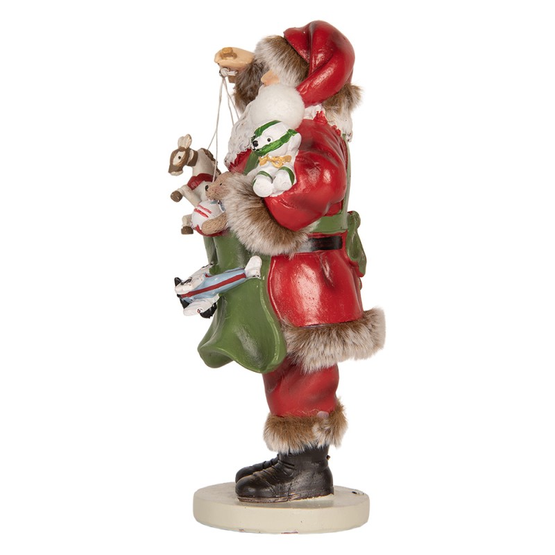 Clayre & Eef Figurine Santa Claus 13x9x23 cm Green Plastic