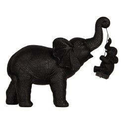 Clayre & Eef Figurine Elephant 20x8x18 cm Black Plastic