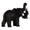 Clayre & Eef Figurine Elephant 20x8x18 cm Black Plastic