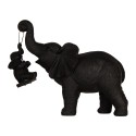 Clayre & Eef Figurine Elephant 20x8x18 cm Black Plastic
