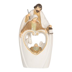 Clayre & Eef Christmas Decoration Figurine Nativity Scene 12x6x22 cm Beige Plastic