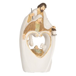 Clayre & Eef Christmas Decoration Figurine Nativity Scene 12x6x22 cm Beige Plastic