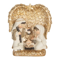 Clayre & Eef Christmas Decoration Figurine Nativity Scene 12x6x13 cm Gold colored Plastic